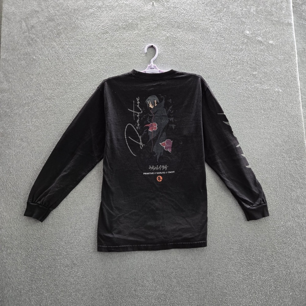 Primitive Men Shirt M Black Graphic Naruto Itachi Logo Long Sleeve